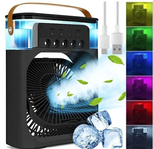 Przenośny Klimator 3w1 – Wentylator, Nawilżacz i Oświetlenie LED w Jednym